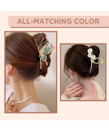 6 Pcs Flower Claw Clip Hair Accessories for Women & Girls - Strong Hold, Nonslip Metal Hair Clips in 6 Styles - Perfect for Long Thick or Thin Hair - Buy Online on GoSupps.com