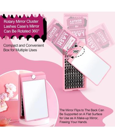 Pro Individual Eyelashes - 96 PCs Cluster Lashes with Rotating Mirror | DIY Eyelash Extensions | C Curl 10-16 Mix - Buy Online on GoSupps.com