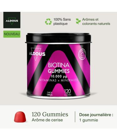 Biotin 10 000 mcg | 120 gummies | cherry flavor | Hair gummies | Folic acid Zinc Selenium Iodine + Vitamins | Biotin for hair | Vitamins for Hair Skin & Nails | Multivitamin - Buy Online on GoSupps.com