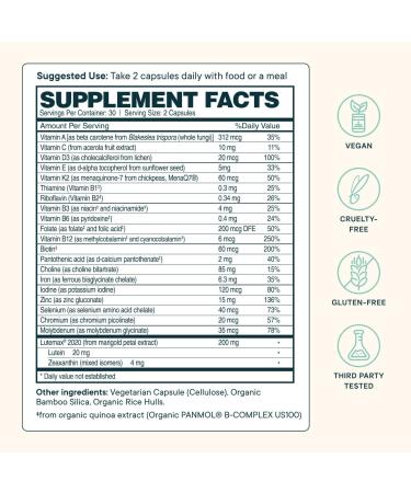 Ora Organic Plant Based Multivitamin | Bluelight Protection | 60 Vegan Capsules - Buy Online on GoSupps.com