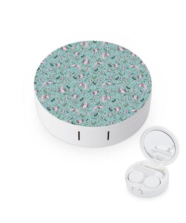 Axolotl Round Case For Contact Lens Kit Storage Box with Mirror Printed