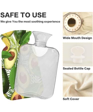 Heat Bottle - 2L Avocado Tropical Leaves Hot Water Bag for Pain Relief & Menstrual Comfort - Buy Online on GoSupps.com