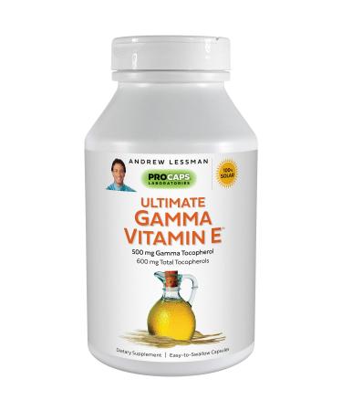 ANDREW LESSMAN Ultimate Gamma Vitamin E 60 Softgels 500 mg Gamma Tocopherol Protective Vitamin E. Four High Potency Forms of Natural Tocopherols. Powerful Anti-Oxidant. No Synthetic Forms 60 Count (Pack of 1)
