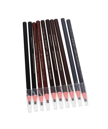 Beatifufu 10pcs Eyebrow Pencil Eyebrow Cosmetics Black Colored Pencils Eye Brow Waterproof Makeup Tool Paper