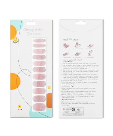 Jmeowio Pink Glitter Gel Nail Films - Self-Adhesive Nail Stickers for Stunning Nail Designs | Premium Glittering Accessories - Buy Online on GoSupps.com
