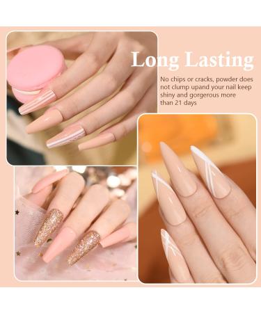 AZUREBEAUTY 17Pcs Dip Powder Nail Kit Starter - Nude Skin Tones, Champagne Glitter, Pink Neutral - Acrylic Dipping Powder Set for French Nail Art - Beginner Manicure Set with Base/Top Coat - Buy Online on GoSupps.com