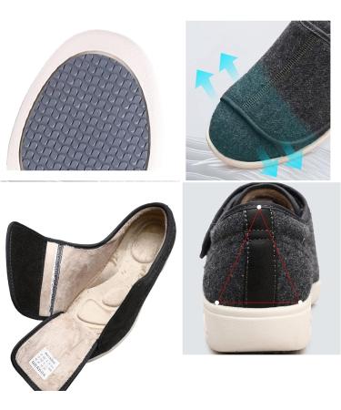 TEPtdirio Women's Diabetic Walking Shoes - Wide, Adjustable & Non-Slip - Black - Size 37 - Buy Online on GoSupps.com