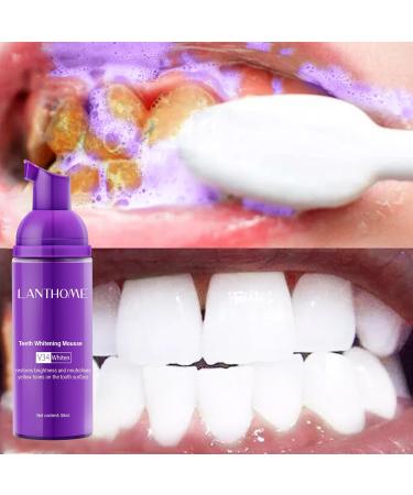 V34 Toothpaste - Teeth Whitening Mousse for Brightening & Neutralizing Yellow Tones - 50ml | International Shipping Available - Buy Online on GoSupps.com