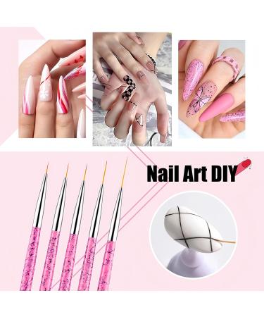 Hanyousheng Nail Brush Set - 8 Piece Set for Nail Art | Fine Gel & Liner Brushes for Salon & Home Use - Buy Online on GoSupps.com
