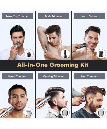 DIHOOM Men's Beard Trimmer Kit - All-in-One Grooming Tool for Body Hair, Ear, Nose, and Precision Trimming - Electric, Waterproof, Wet & Dry - Includes Groin and Pubic Shaver - Buy Online on GoSupps.com