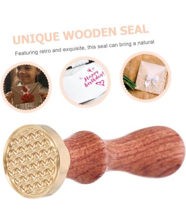 Healeved 1pc Dispensing Plate Tool Powder Seal Envelopes Retro Sealing Stamp Hotfix Wooden Handle 1 count (Pack of 1) Golden - Buy Online on GoSupps.com