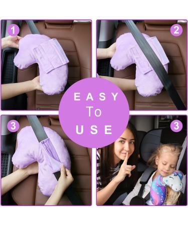 Basumee Unicorn Seat Belt Covers for Kids - Car Seat Head Support & Shoulder Pads in Purple - Buy Online on GoSupps.com