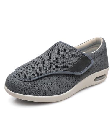 KXSM Diabetic Slippers Adjustable Edema Swollen Slippers Lightweight Extra Wide Warm Mesh Rubber Flat Easy Slip-On Durable Anti Skid Diabetic Feet Arthritic Feet Spring Summer Autumn Gray 36 36 Grey