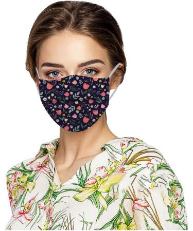 10PC Disposable Face_Masks Flower Print 3 Ply Breathable Face_Cover Flower Women Fashion Face Covering Protections Multicolor-2 As shown - Buy Online on GoSupps.com