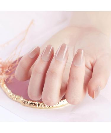 DANNI & TONI Soft Self-Adhesive Gel Nail Stickers | Salon-Quality Manicure Set | Light Red Gradient with Shimmer | 28 Semi Cured Nail Wraps - Buy Online on GoSupps.com
