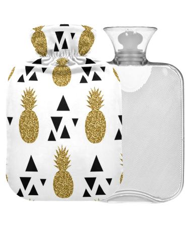 Naanle triangle pineapple water bottle with reference transparent hot water bottle 1l heat bottle for bed handfeers Warmer pain relief heat and cold therapy