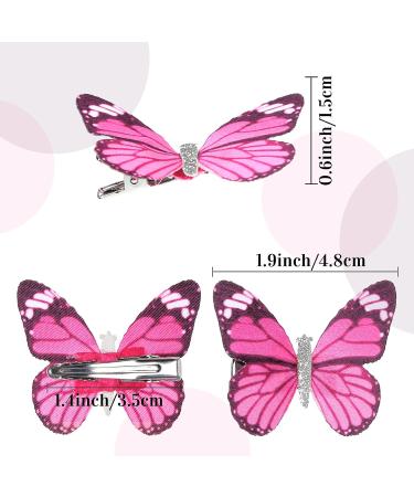 18 Pcs Colorful Butterfly Hair Clips - 90s Glitter Barrettes for Women, Girls, Teens - Small Realistic Hair Accessories - Blue Style - 1.9 x 1.4 Inch - Buy Online on GoSupps.com