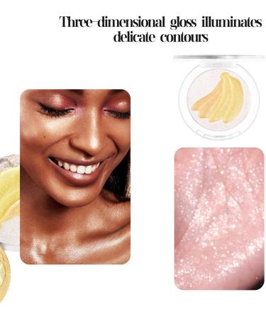 Highlighting Powder - Sculpting Illuminating Shimmer Makeup Powder 4 Shades for Multi-Use Eyes Cheeks Brows Lips 0.22OZ/9g (04#Banana) - Buy Online on GoSupps.com