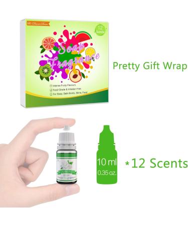 DecorRom Soap Fragrance Oil - 12 Liquid Soap Scents Set for Bath Bomb Making Soap Making Supplies - Concentrated Food Grade Soap Flavour Bath Bomb Scents for Cosmetic Crafts - 10ml/0.35oz Each - Buy Online on GoSupps.com