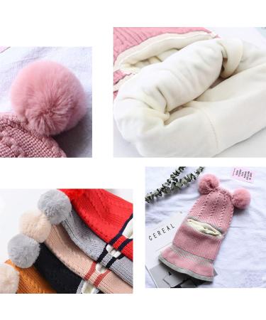Crazy Bean Kids Winter Hat & Scarf Set | Toddler Knitted Beanie | Windproof & Warm | Pink - Buy Online on GoSupps.com