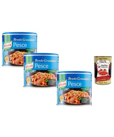 Italian Gourmet E.R. Italian Gourmet Fish Stock Granules 3 x 150g | Intense flavor for soups sauces and seafood dishes | Quick dissolving & gluten-free | Economy pack for cooking + Polpa Gourmet