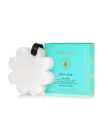 SPONGELL Boxed Flower Shower Body Wash Infused Buffer, Beach Grass