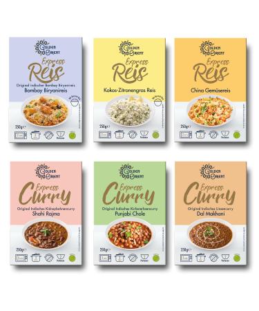 Golden Orient 6 Series Tasting Package (3 x various rice dishes 3 x various curry dishes) 6 x 250g advantage package Package Package (rice and curry) 6er