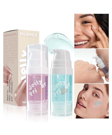 2 Pack Jelly Face Primer, Green and Purple - Hydrating and Moisturizing Gel-Based Makeup Primer - Face Makeup Primer - Lightweight Moisturizing Primer