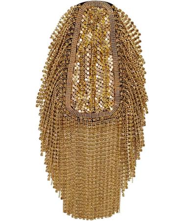 Beaded Crystal Shoulder Patches Fringe Tassel Epaulets 2-Piece Set (Gold) - Buy Online on GoSupps.com