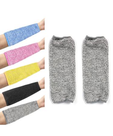 Laiaouay 5 Pair Cut and Burn Resistant Sleeves Arm Sleeves Forearm Protectors for Thin Skin and Bruising 21CM