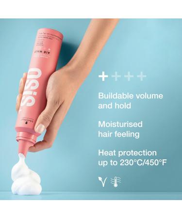 Schwarzkopf NEW OSiS+ Airwhip Flexible Volume Mousse | Non-Crunchy Light to Medium Hold | Hair Volume & Body | Heat Protection up to 250 C/450 F| For All Hair Types 200mL - Buy Online on GoSupps.com