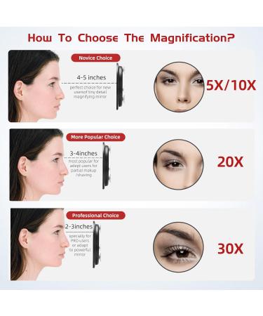 10X Magnifying Mirror 6'' Makeup Mirror with 10X Magnification 10X Magnifying Mirror with Suction Cups Large Makeup Magnifying Mirror Compact Magnified Mirror Round Makeup Magnification & Tweezers Black 10X - Buy Online on GoSupps.com