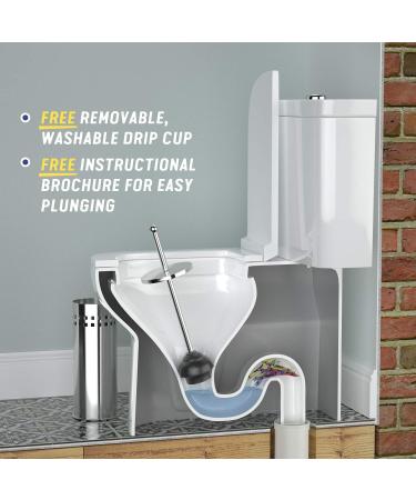 Tiasablu Plunger with Concealed Holder - Heavy Duty Plunger for Toilet  Plungers for Bathroom  No Splash Back  Long Handle - Discreet Toilet Plunger and Holder for Bathroom Chrome - Buy Online on GoSupps.com