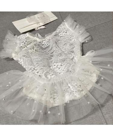 M&G House White Lace Newborn Photography Romper Outfit | Baby Girl Props for Halloween Photoshoot | Short Sleeve (0-2 months) - Buy Online on GoSupps.com