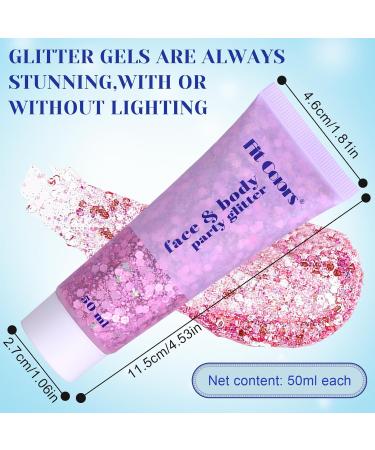 Deluxe Body Glitter Gel - 50ml Dark Pink Festival Makeup & Accessories for Parties DIY Nails Lips - Buy Online on GoSupps.com