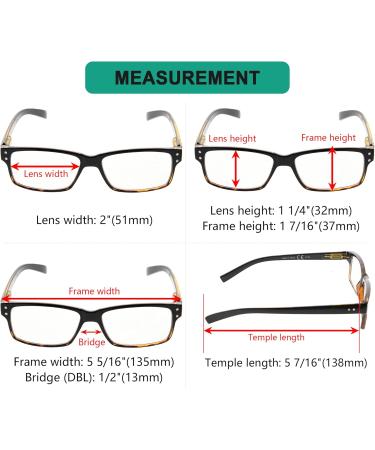 Eyekepper Classic Spring Hinge Reading Glasses Set - 5 Pieces Black/Yellow Transparent Lens 2.5 Diopters - Stylish Sun Reading Glasses for Enhanced Vision - Buy Online on GoSupps.com