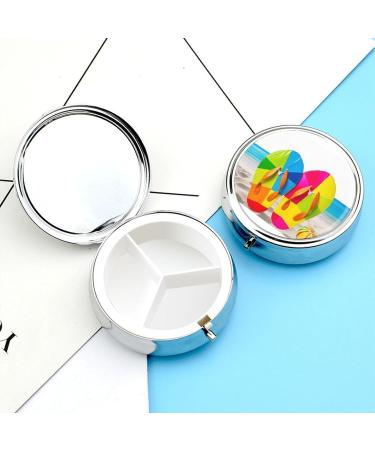 Colorful 3 Compartment Travel Pill Box - Portable Medicine Organizer for Handbag & Pocket - Beach Ball & Flip Flops Design - Buy Online on GoSupps.com