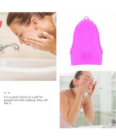 KALLORY Silicone Cleaning Gloves & Exfoliator Brush - Soft Face Cleansing Tools for Home Skin Care (Purple - Buy Online on GoSupps.com