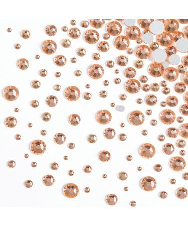 Beadsland Rhinestones for Makeup 8 Sizes 2500pcs Champagne Flatback Rhinestones Eye Gems for Nails Crafts with Tweezers and Wax Pencil Light Peach SS4-SS30 - Buy Online on GoSupps.com