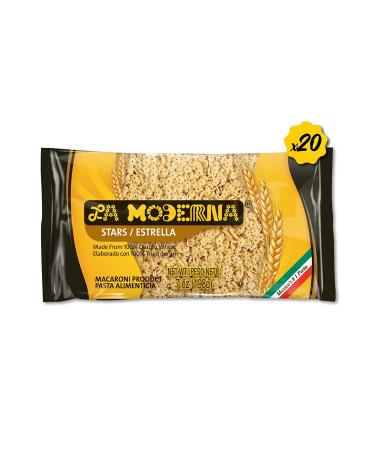 La Moderna Stars Pasta: Durum Wheat Noodles with Protein, Fiber, and Vitamins - 7 Oz (Pack of 20) - Buy Online on GoSupps.com