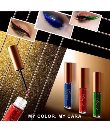 Buy Romantic Bear A3 Pigmented Diamond Glitter Liquid Eyeshadow Eyeliner - Gold - International Shipping Available - Buy Online on GoSupps.com