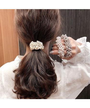 6-Piece Pearl Elastic Hair Ties - Stylish Ponytail Holders for Girls Women & Children - Perfect Hair Accessories - Buy Online on GoSupps.com