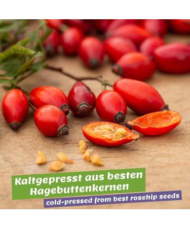 Organic Rosehip Oil 120ml - 100% Cold Pressed Vegan for Face, Skin, Body, Hair - Anti-Aging Rose Hip Seed Oil (Pack of 1) - Buy Online on GoSupps.com