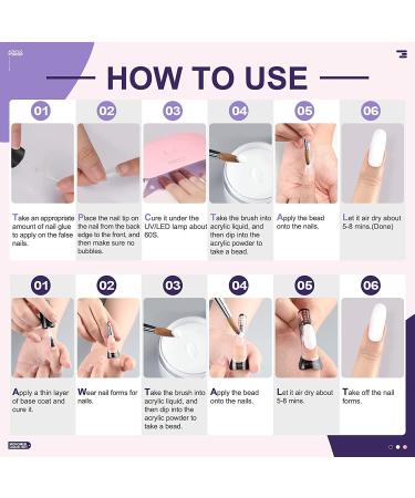 Movoran Acrylic Nail Kit for Beginners - 3 Colors Powder & Liquid Set with Brush Cleaner - Ideal for Nail Extension - Professional Nail Kit for Everything - Buy Online on GoSupps.com