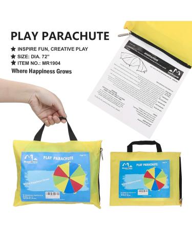 MountRhino Kids 6ft Play Parachute with 9 Handles - Multicolored Indoor/Outdoor Exercise Toy for Kids - Buy Online on GoSupps.com