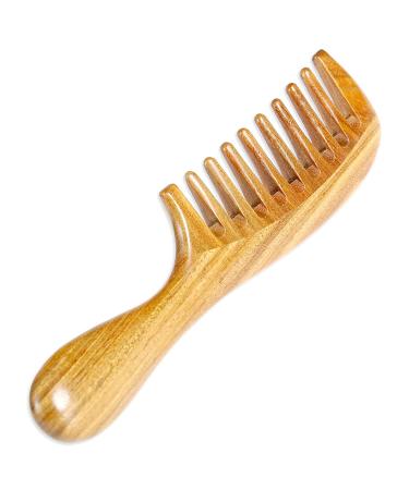 Onedor 100% Natural Green Sandalwood Hair Comb - Anti-Static Wooden Detangler (Extra Wide Tooth) - Buy Online on GoSupps.com