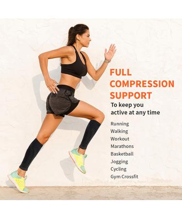 CAMBIVO 2 Pairs Calf Compression Sleeves for Men & Women - Shin Splints Support - XXL Black - Buy Online on GoSupps.com