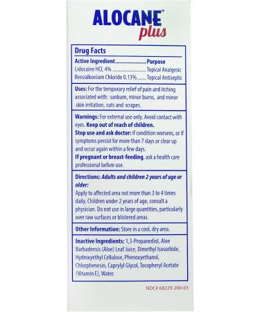 Alocane Plus Maximum Strength 4% Lidocaine Burn Gel - Commercial Grade for Restaurants & Manufacturing - 2 Ounce - Buy Online on GoSupps.com