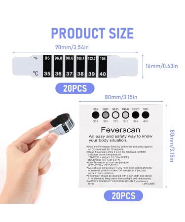 Forehead Head Strip Thermometers 20pcs Reusable Forehead Temperature Indicator New Safety Children Temperature Monitoring Fever Body Test for Infant Toddler Kid Adult Elderly - Buy Online on GoSupps.com