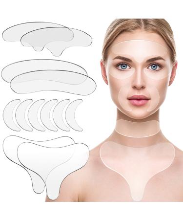 12 Pieces Reusable Silicone Chest Pads Patch Silicone Neck Pad Forehead Pad Set Cleavage Pad Eye Pad for Women Girls